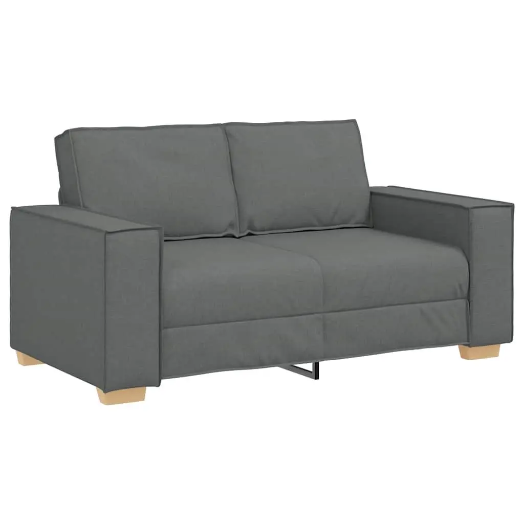 2-Seater Sofa Polyester Fabric Dark Grey 160x78x84cm Living Room Lounge Couch