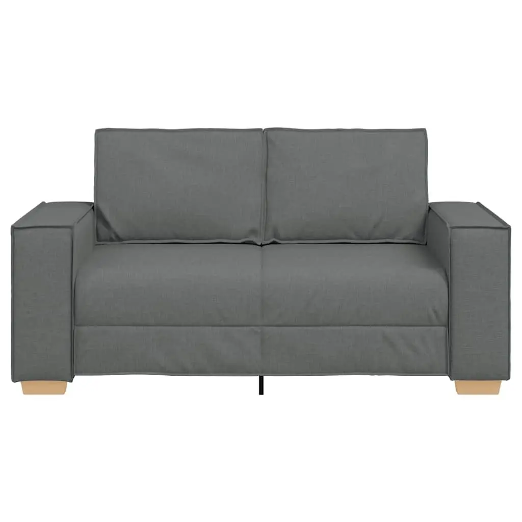 2-Seater Sofa Polyester Fabric Dark Grey 160x78x84cm Living Room Lounge Couch