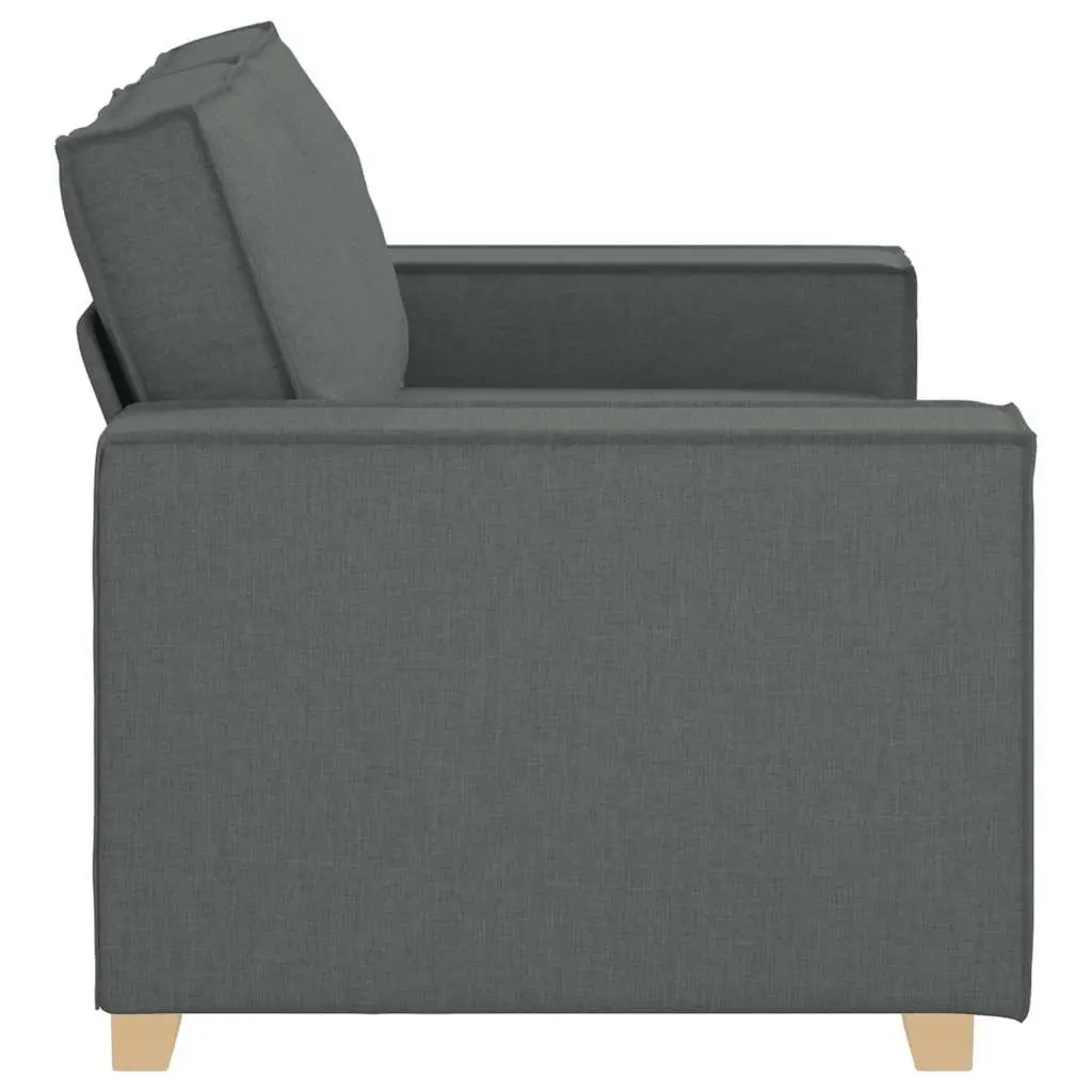 2-Seater Sofa Polyester Fabric Dark Grey 160x78x84cm Living Room Lounge Couch
