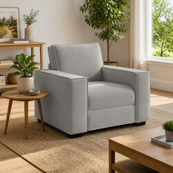 Versatile Light Grey Velvet Armchair for Everyday Use