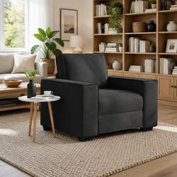 Versatile Black Velvet Sofa Chair for Any Room