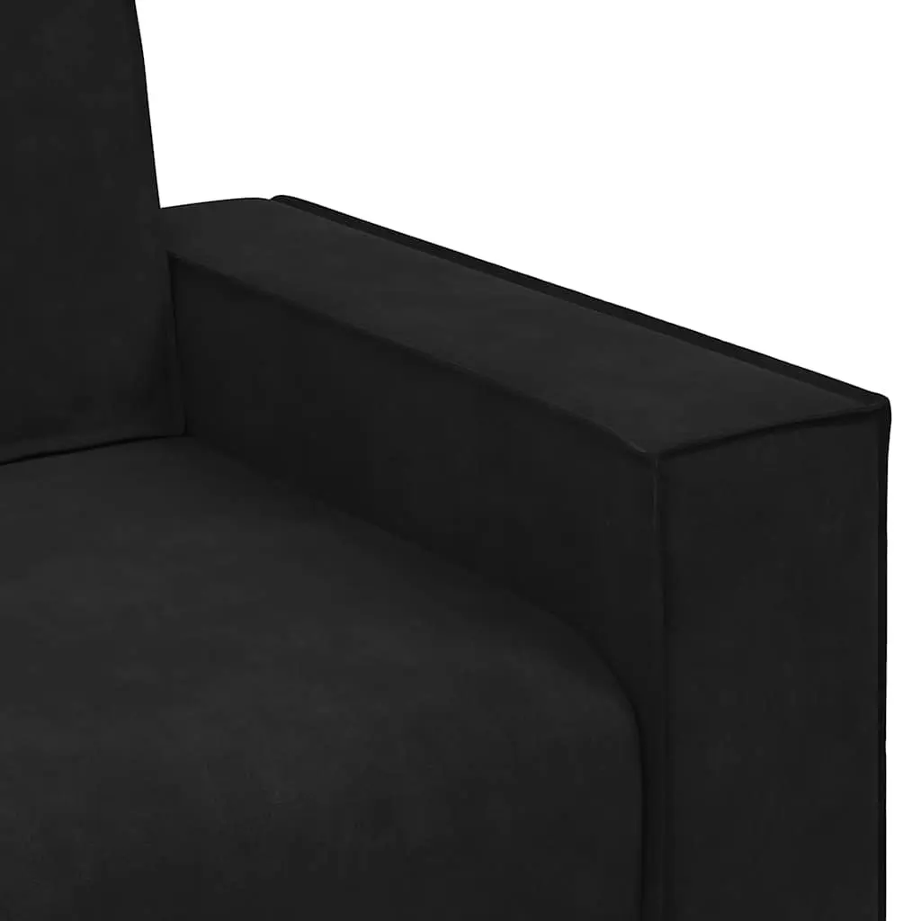 Black Velvet Sofa Chair Lounge Seating Armrest Relaxing Living Room Bedroom