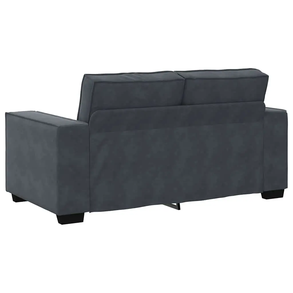 2-Seater Sofa Velvet Upholstered Grey Living Room Furniture