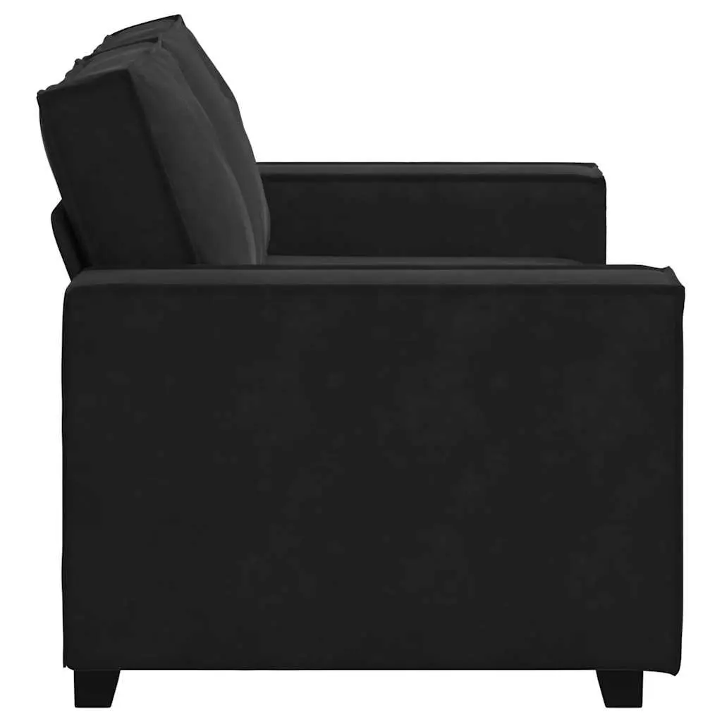 2-Seater Sofa Velvet Black Living Room Furniture Couch Armrests