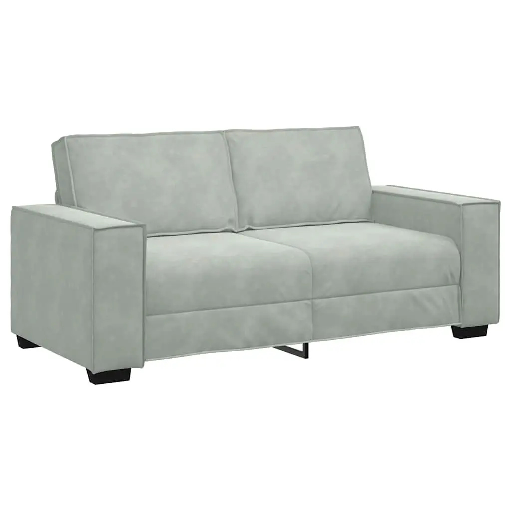 2-Seater Sofa Light Grey Velvet Lounge Couch Living Room Furniture Relaxing