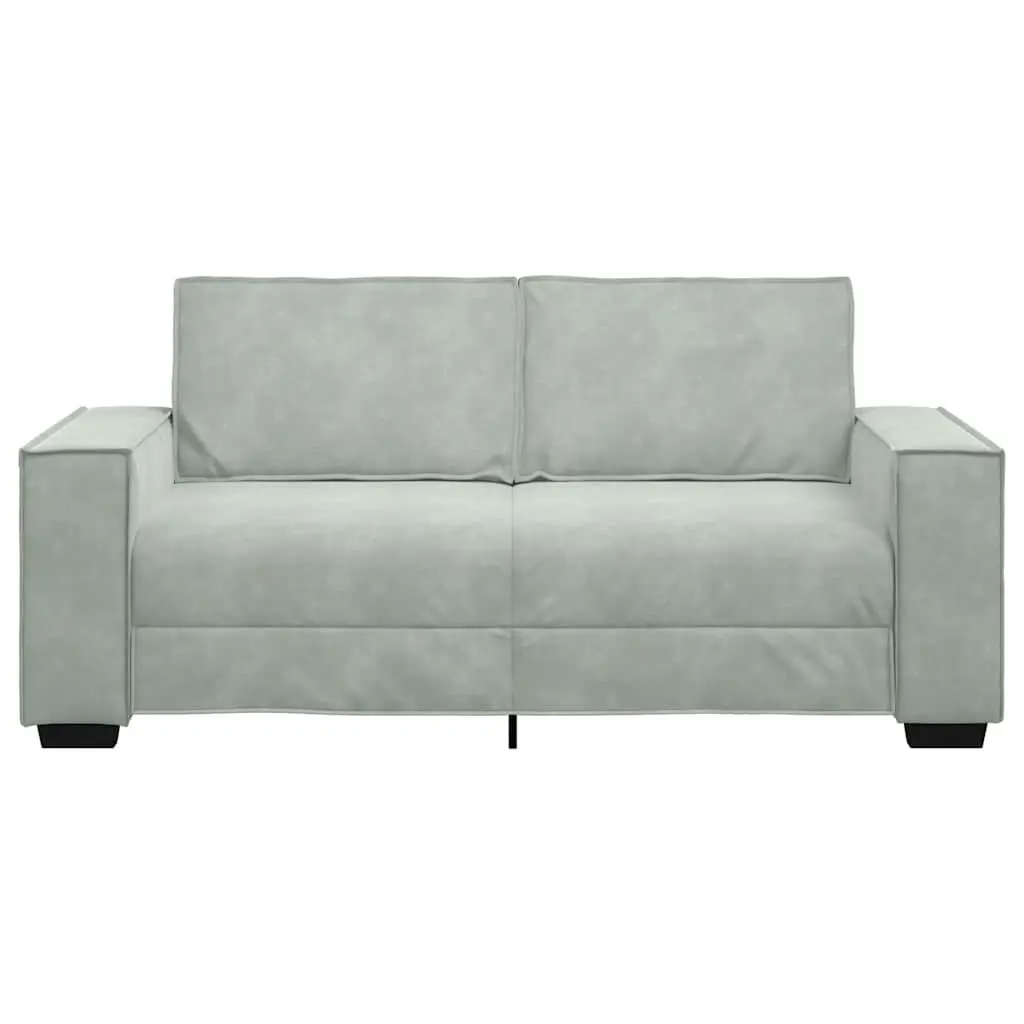 2-Seater Sofa Light Grey Velvet Lounge Couch Living Room Furniture Relaxing
