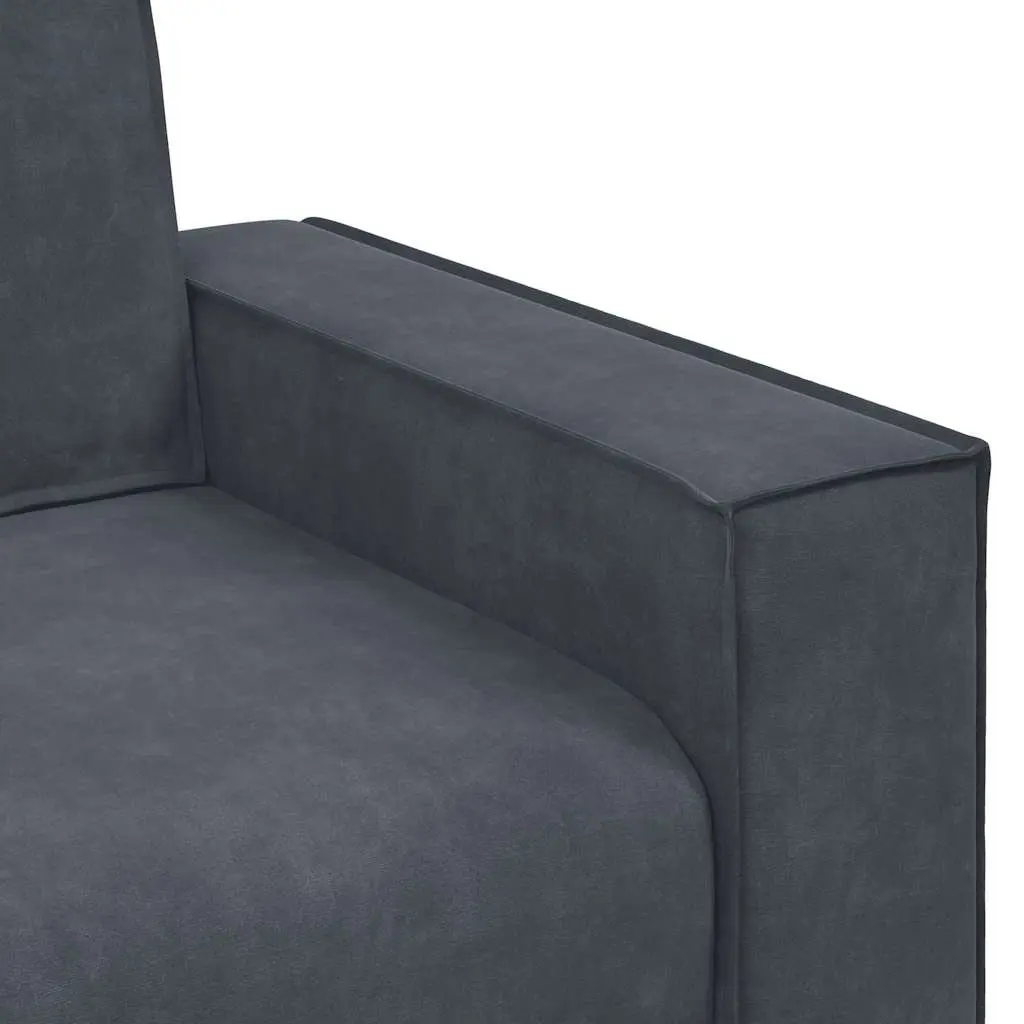 2-Seater Sofa Velvet Dark Grey Padded Seat Wooden and Metal Frame
