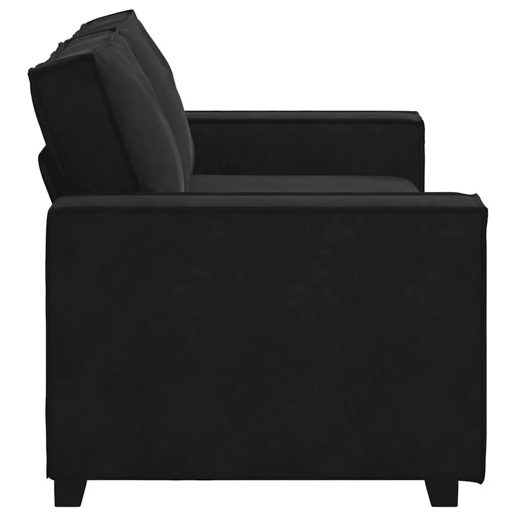 2-Seater Sofa Black Velvet Living Room Lounge Couch Relaxing Furniture