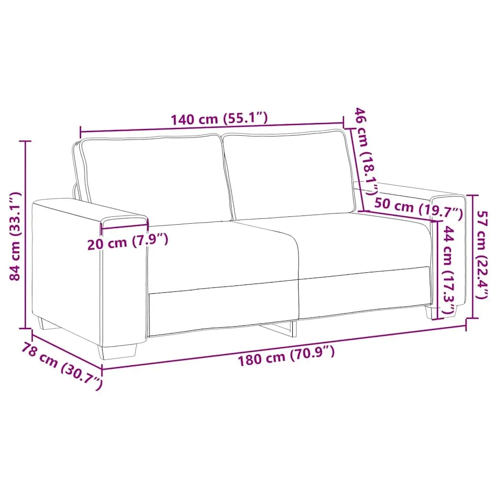 2-Seater Sofa Black Velvet Living Room Lounge Couch Relaxing Furniture