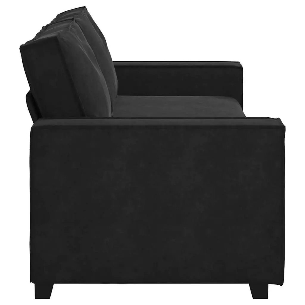 3-Seater Sofa Velvet Black Lounge Couch Living Room Furniture Armrests
