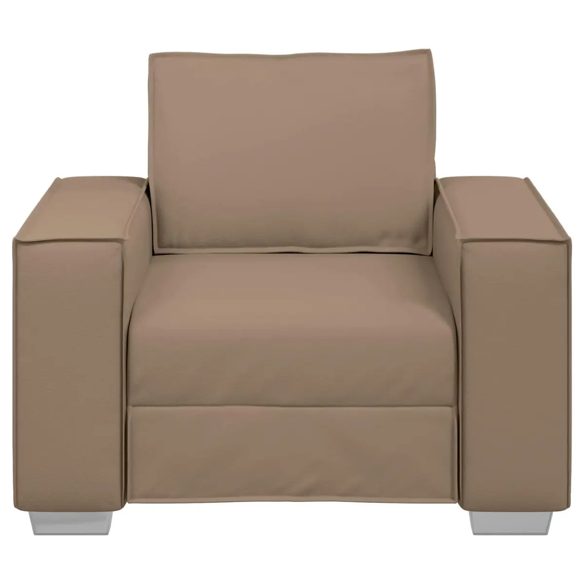 Sofa Chair Brown Faux Leather 100cm Modern Living Room Seating Furniture