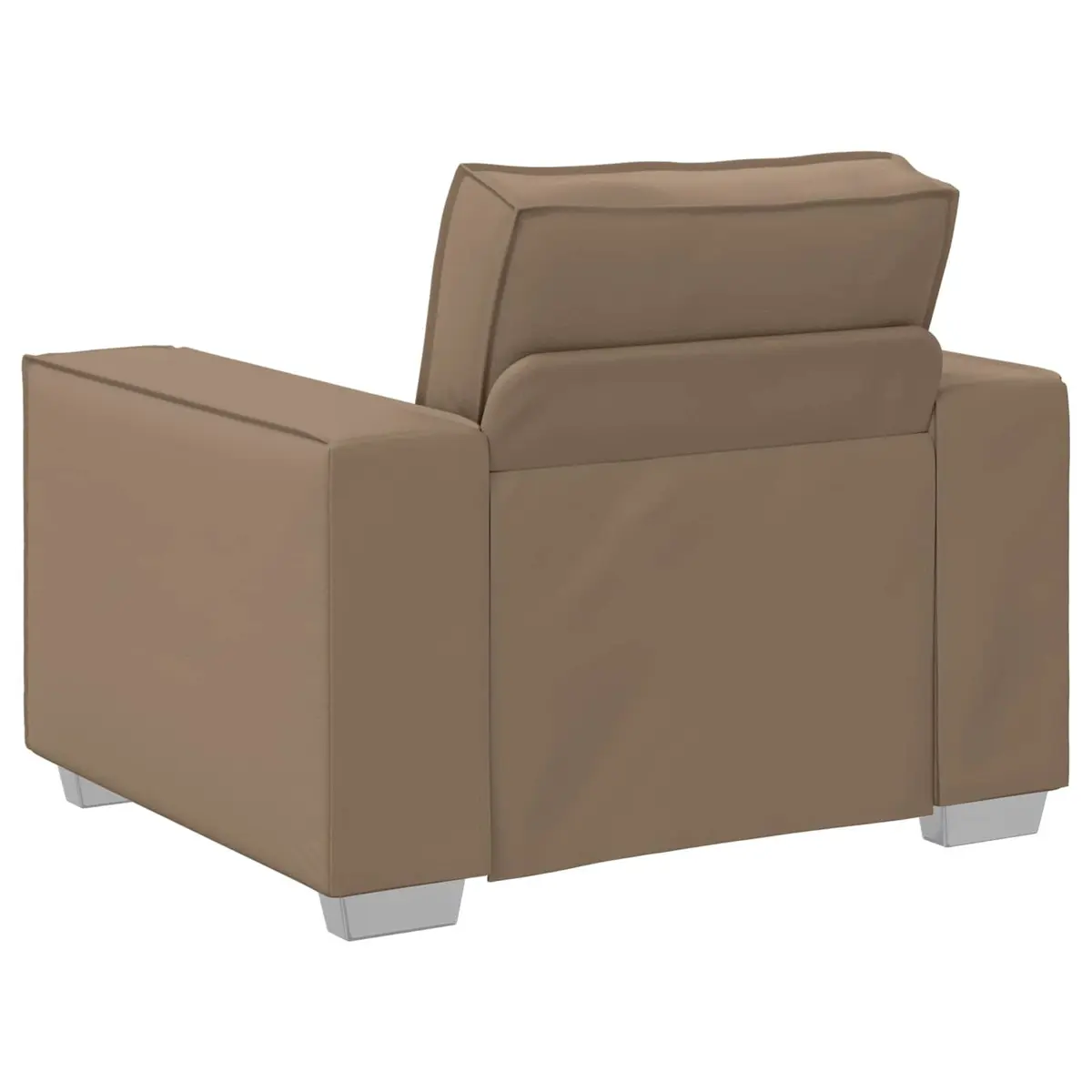 Sofa Chair Brown Faux Leather 100cm Modern Living Room Seating Furniture