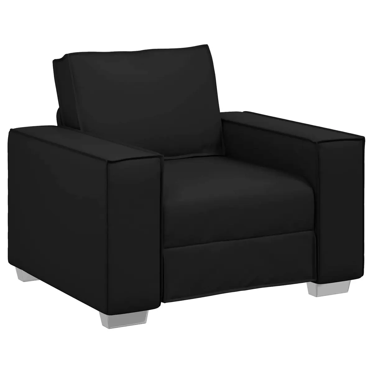 Sofa Chair Faux Leather 100cm Black Modern Seating Lounge Armrest