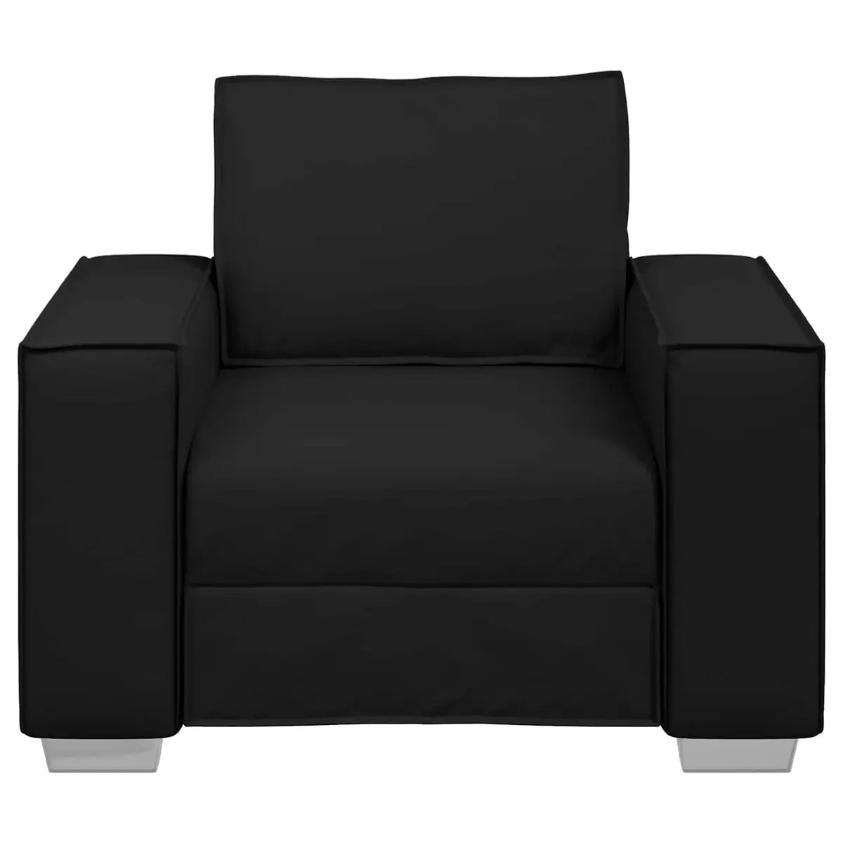 Sofa Chair Faux Leather 100cm Black Modern Seating Lounge Armrest