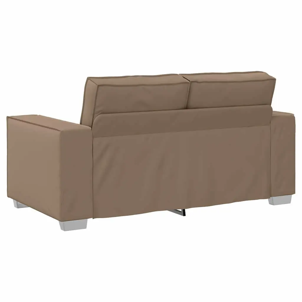Loveseat Sofa 160 cm Faux Leather 2 Seater Living Room Couch Cappuccino Brown
