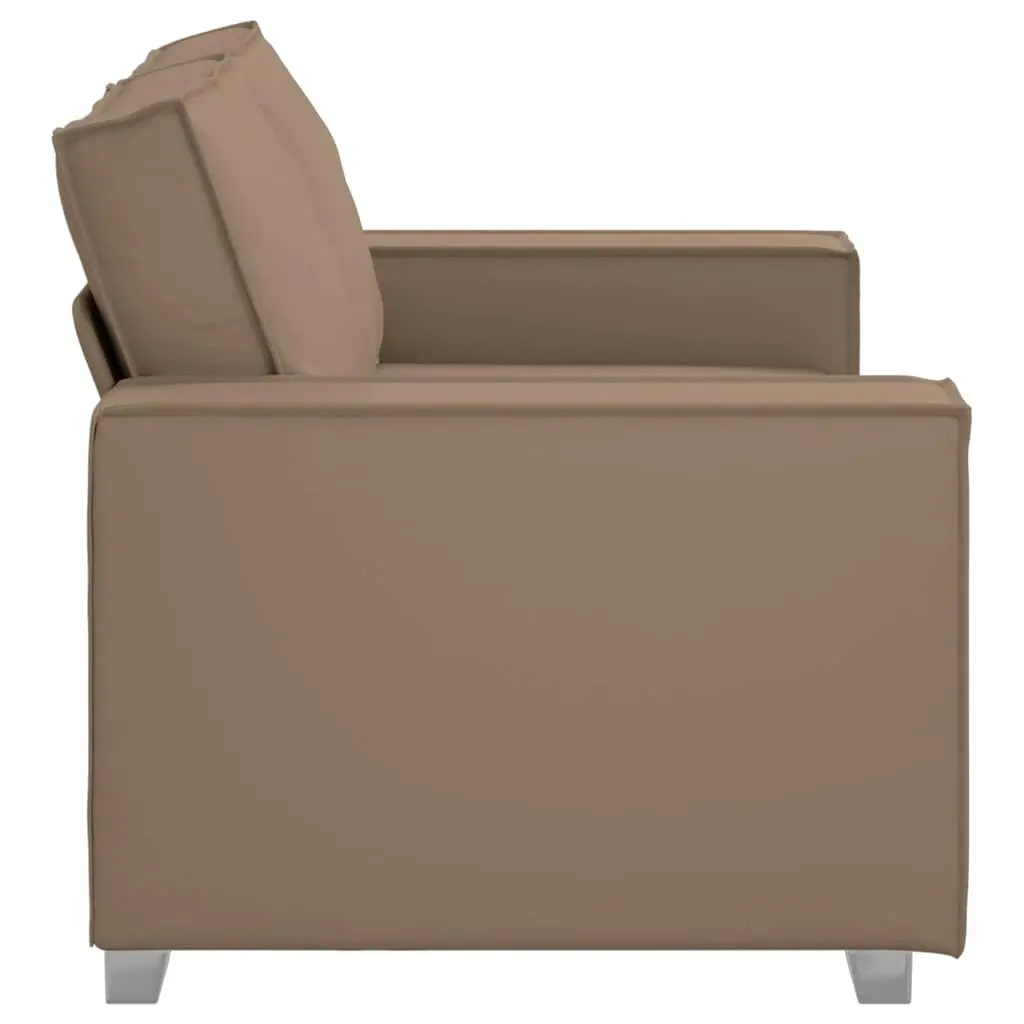 Loveseat Sofa 160 cm Faux Leather 2 Seater Living Room Couch Cappuccino Brown