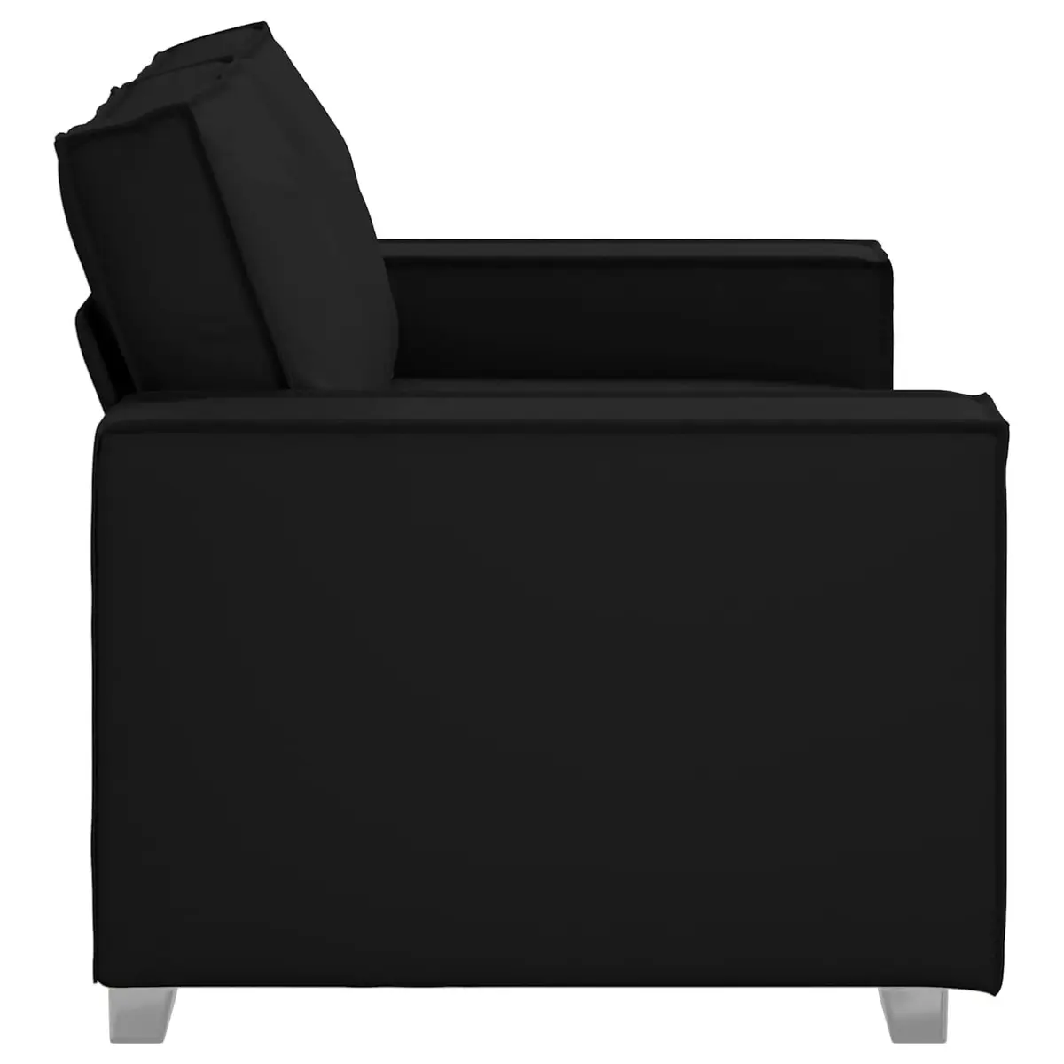 Loveseat Sofa Faux Leather 160cm Black Modern Compact Living Room Furniture