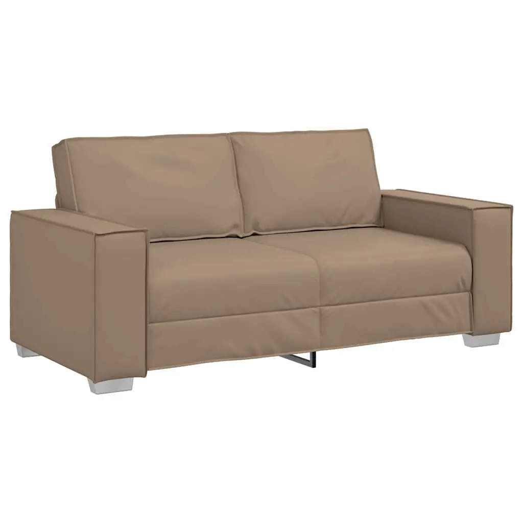Loveseat Sofa 180 cm Modern Living Room Seating Brown Faux Leather Furniture