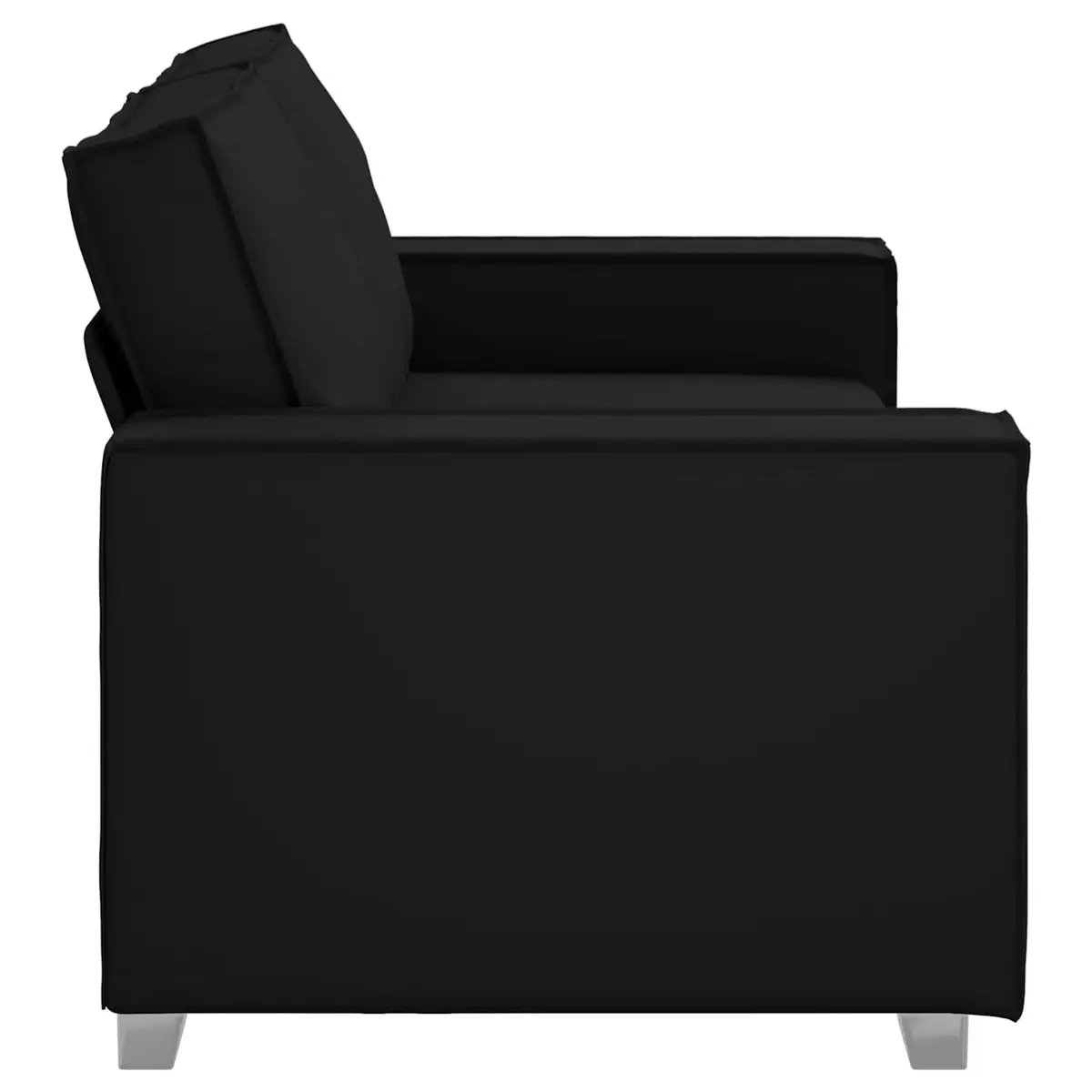 Loveseat Sofa Faux Leather 180cm Black Modern Living Room Furniture