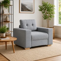 Perfect Addition for Living Room or Bedroom: Grey Sofa Chair