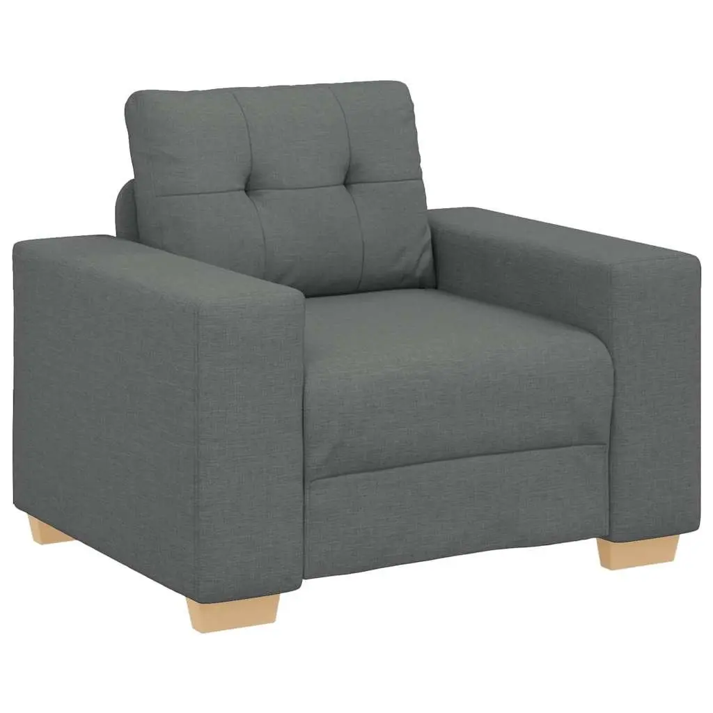 Sofa Chair Grey Fabric Padded Armchair Living Room Furniture 100 x 78 x 80 cm