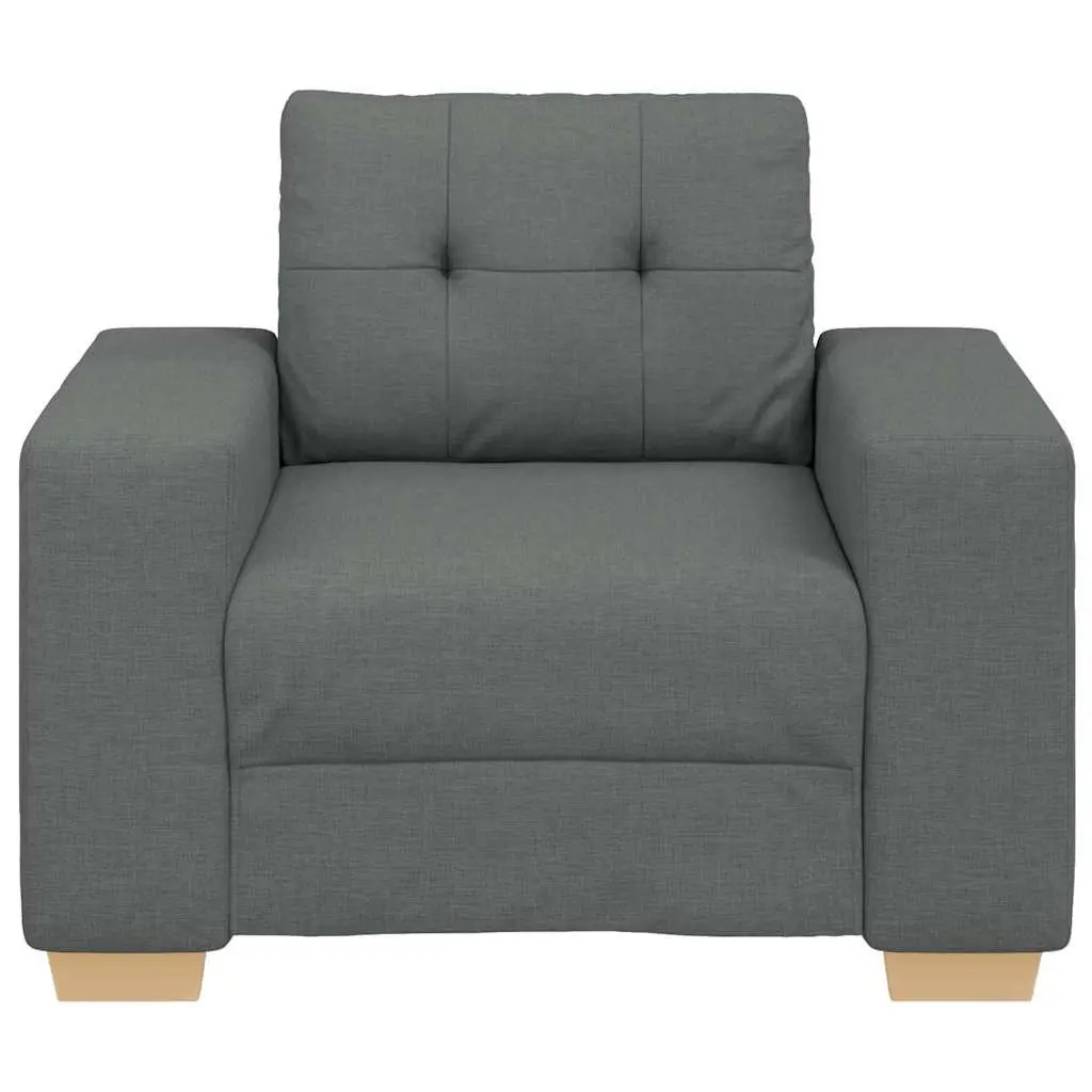 Sofa Chair Grey Fabric Padded Armchair Living Room Furniture 100 x 78 x 80 cm