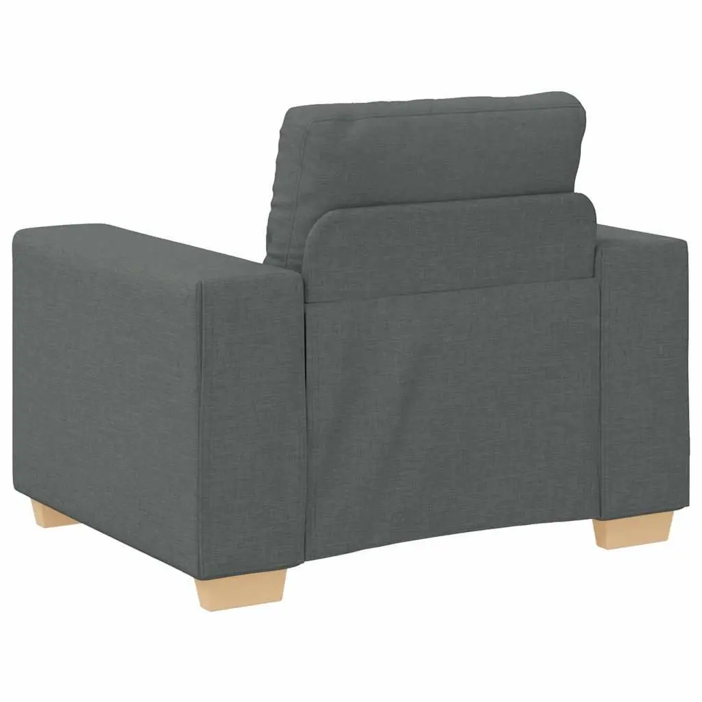 Sofa Chair Grey Fabric Padded Armchair Living Room Furniture 100 x 78 x 80 cm