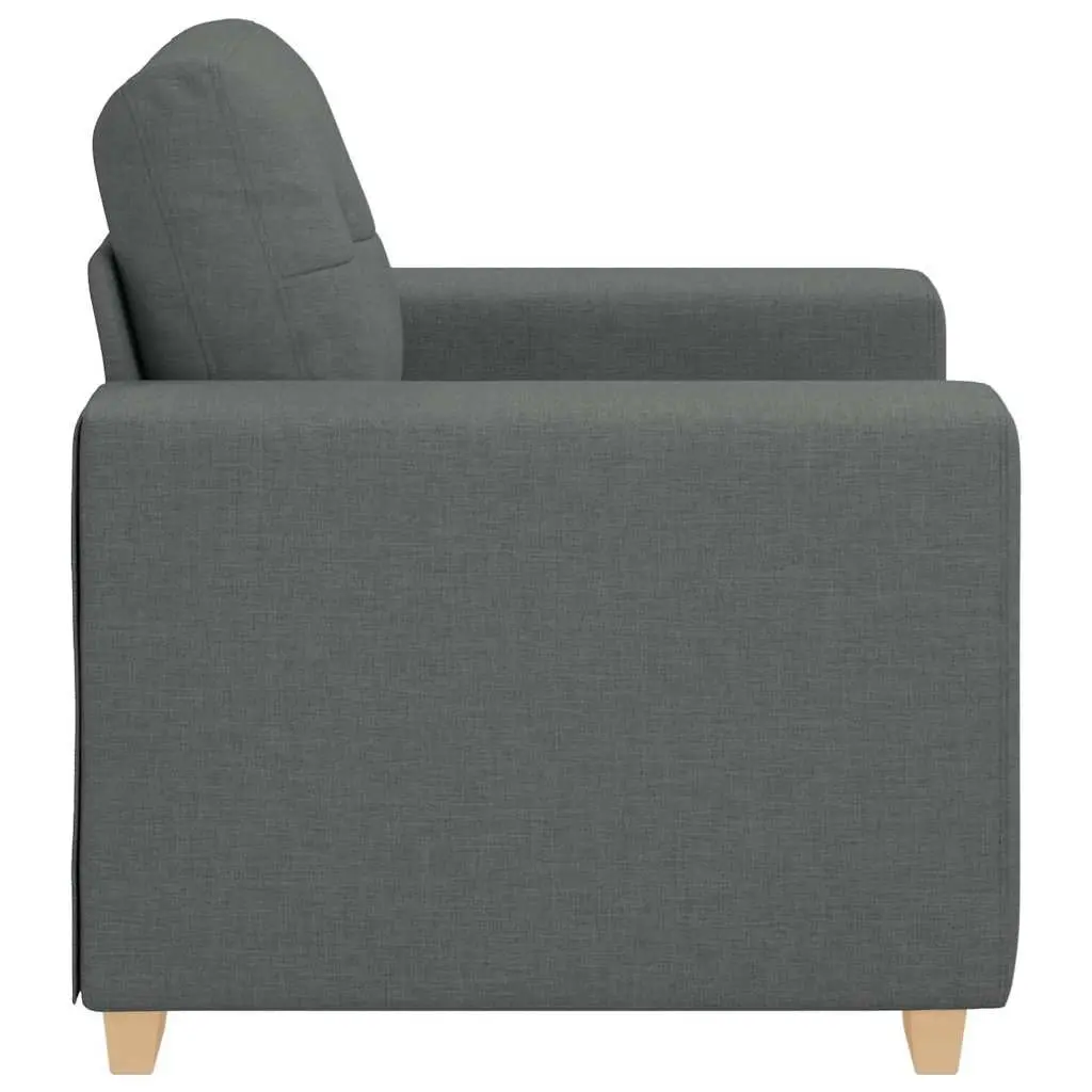 Sofa Chair Grey Fabric Padded Armchair Living Room Furniture 100 x 78 x 80 cm