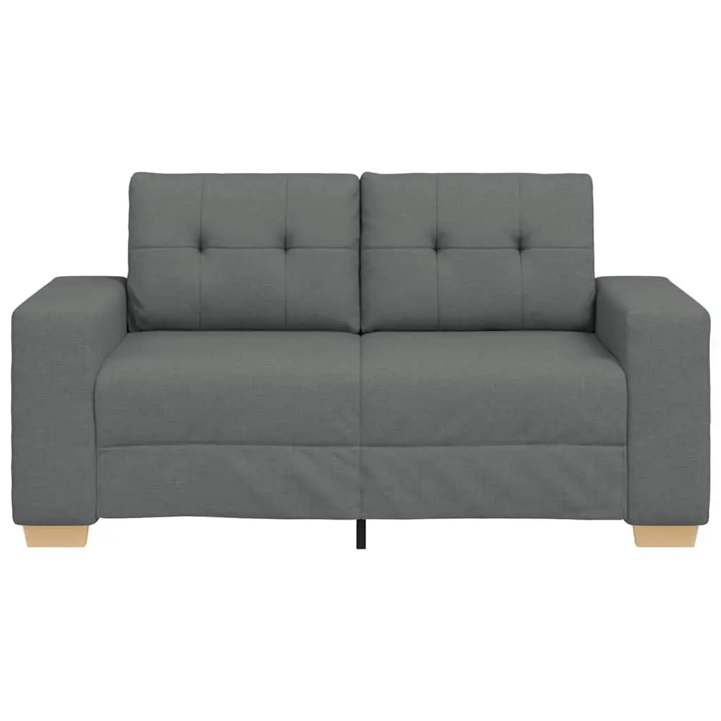 Loveseat Sofa Dark Grey 160x77x82 cm Fabric 2 Seater Living Room Couch