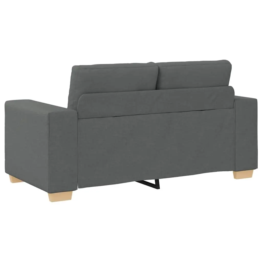 Loveseat Sofa Dark Grey 160x77x82 cm Fabric 2 Seater Living Room Couch