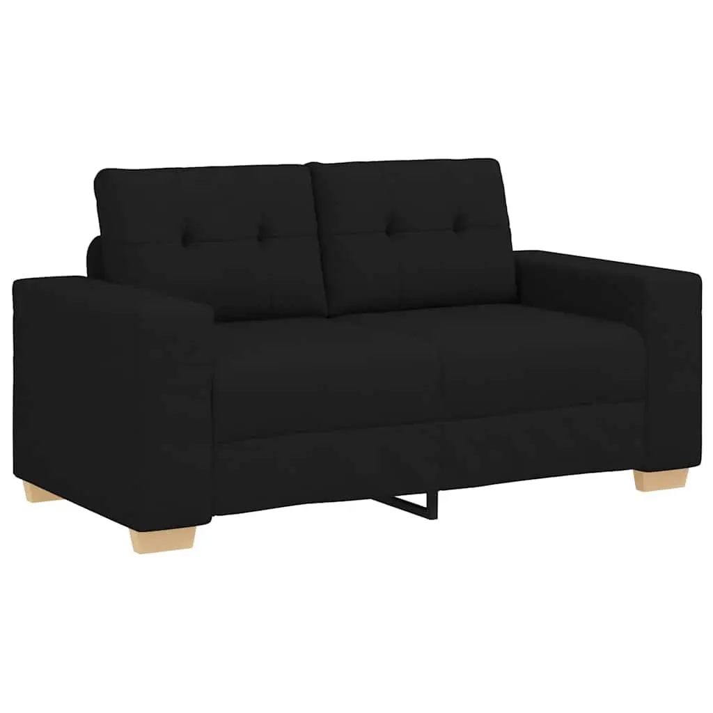 Loveseat Sofa Polyester Fabric Black 160x77x82cm