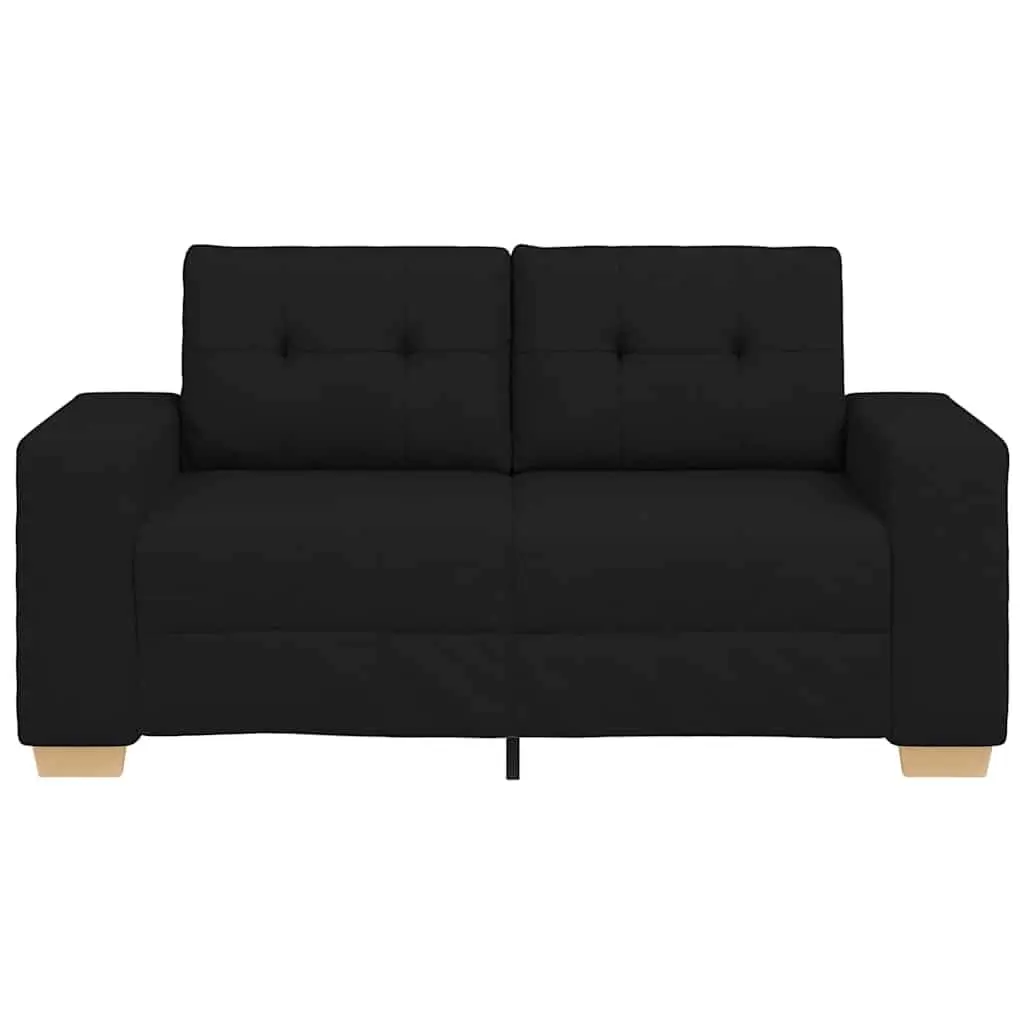 Loveseat Sofa Polyester Fabric Black 160x77x82cm