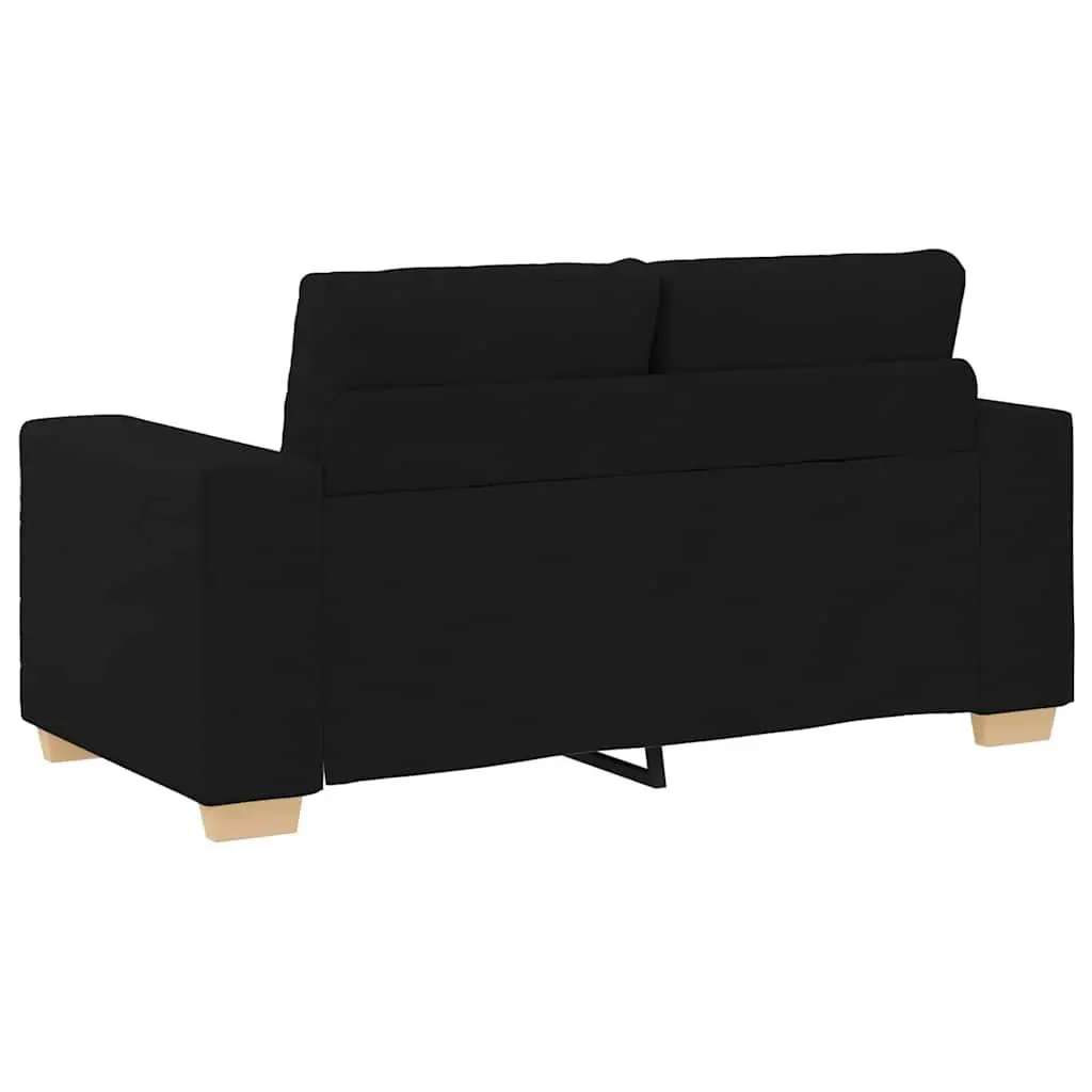 Loveseat Sofa Polyester Fabric Black 160x77x82cm