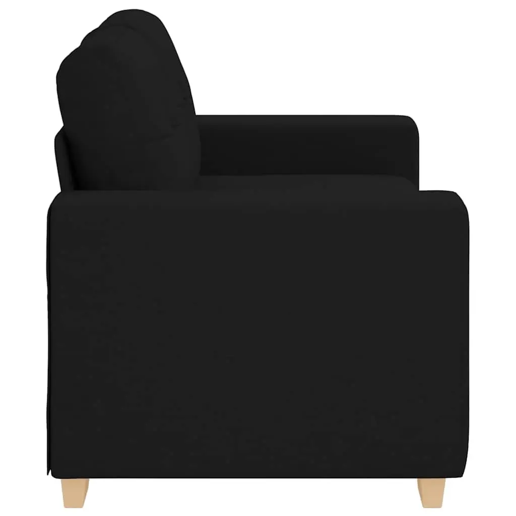 Loveseat Sofa Polyester Fabric Black 160x77x82cm