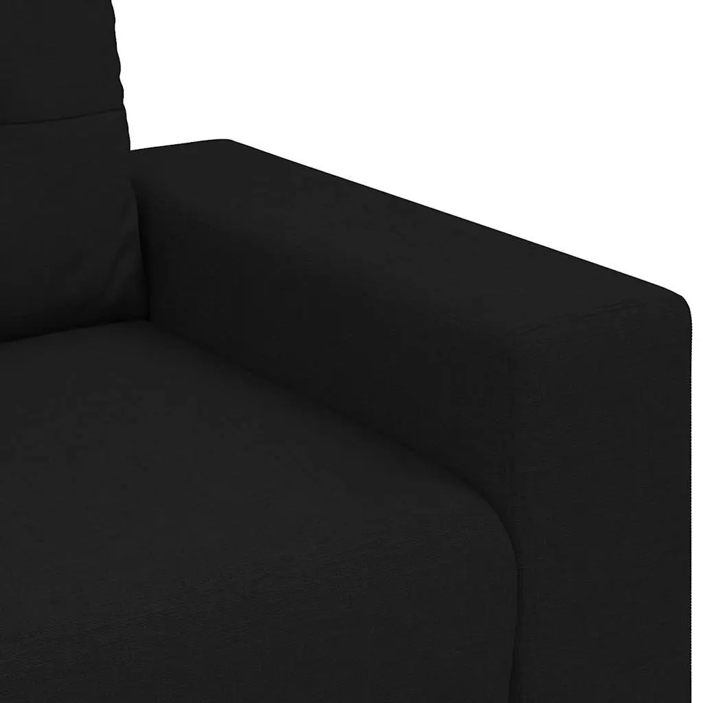 Loveseat Sofa Polyester Fabric Black 160x77x82cm