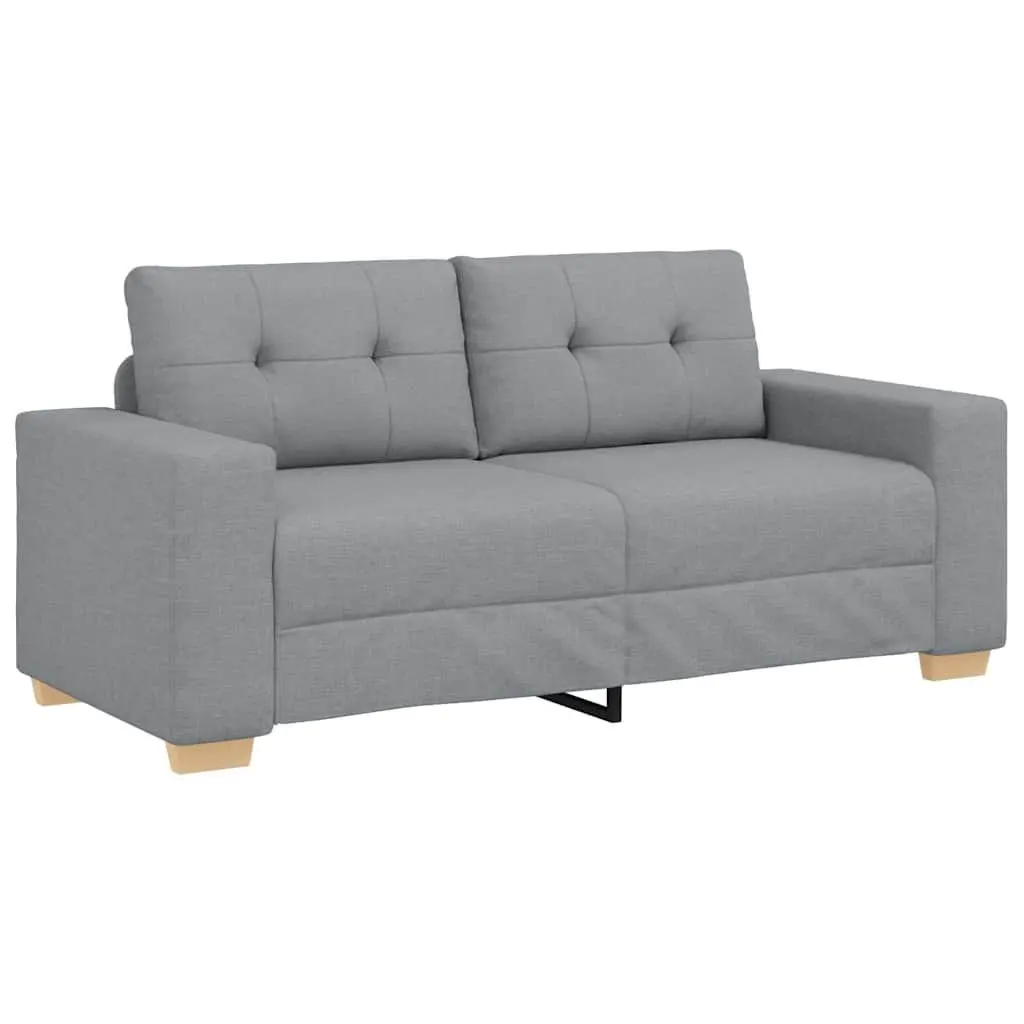 Loveseat Sofa Grey 180x77x82cm Fabric Upholstered Padded Seats Comfortable Couch