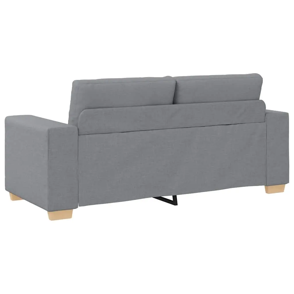 Loveseat Sofa Grey 180x77x82cm Fabric Upholstered Padded Seats Comfortable Couch