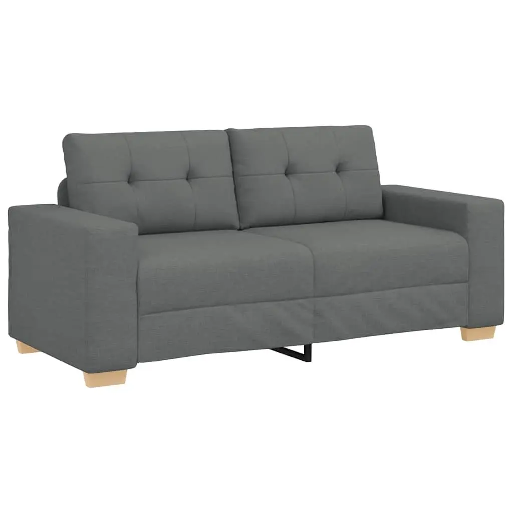Loveseat Sofa Grey Fabric 180x77x82cm Padded Seats
