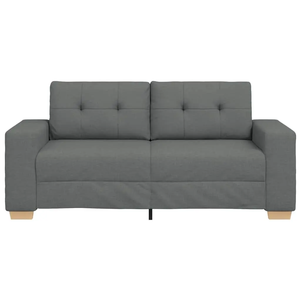 Loveseat Sofa Grey Fabric 180x77x82cm Padded Seats