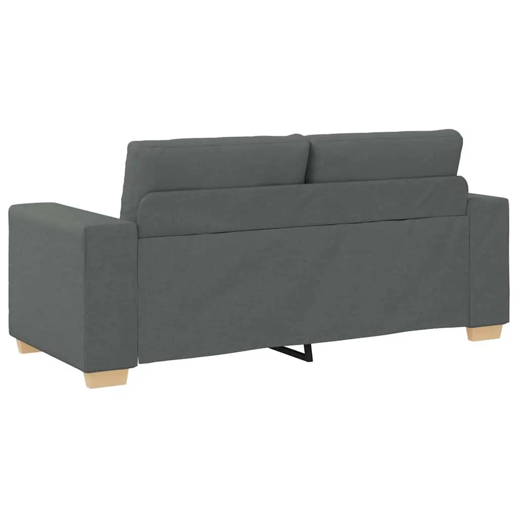 Loveseat Sofa Grey Fabric 180x77x82cm Padded Seats