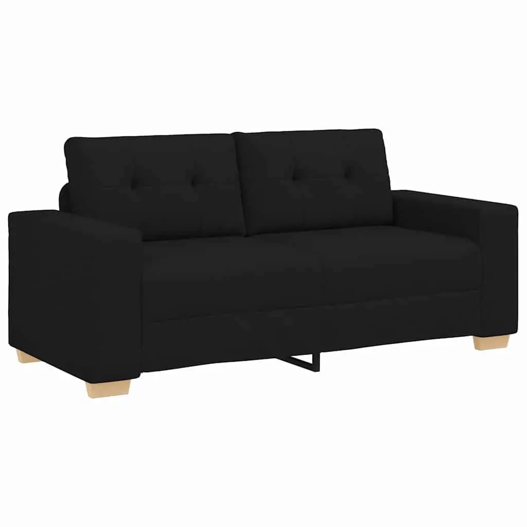 Loveseat Sofa Fabric Black 180x77x82cm Two Seater