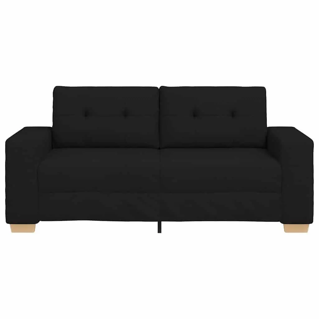 Loveseat Sofa Fabric Black 180x77x82cm Two Seater
