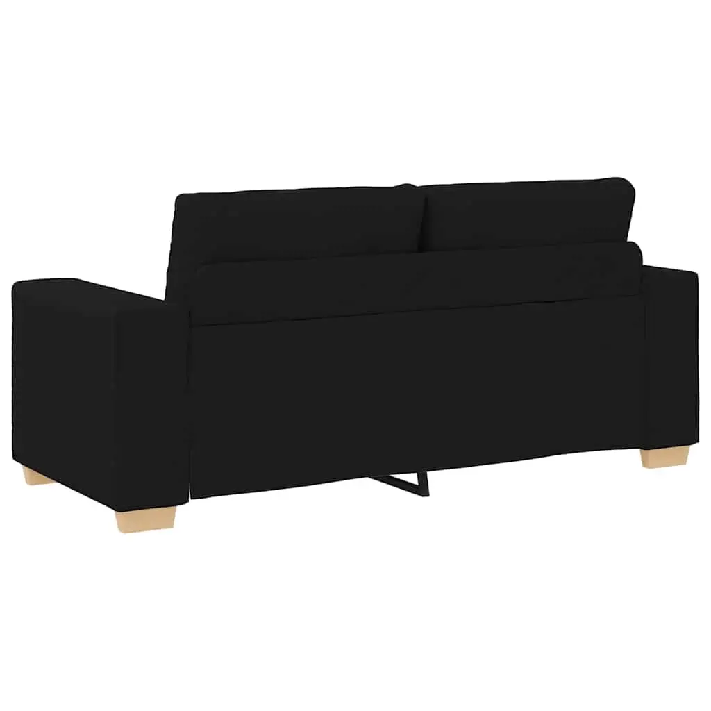 Loveseat Sofa Fabric Black 180x77x82cm Two Seater
