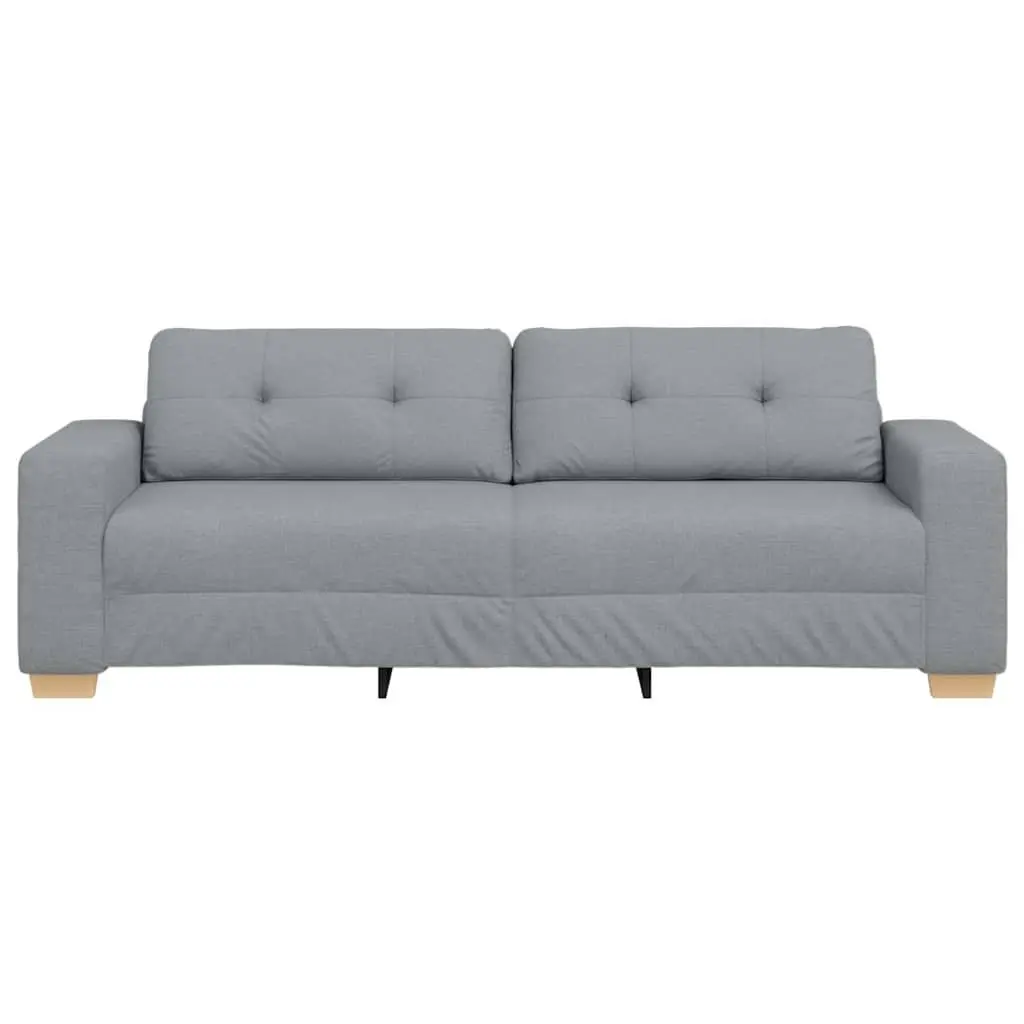 3-Seater Sofa Polyester Fabric Grey Modern Couch Living Room Lounge Seat