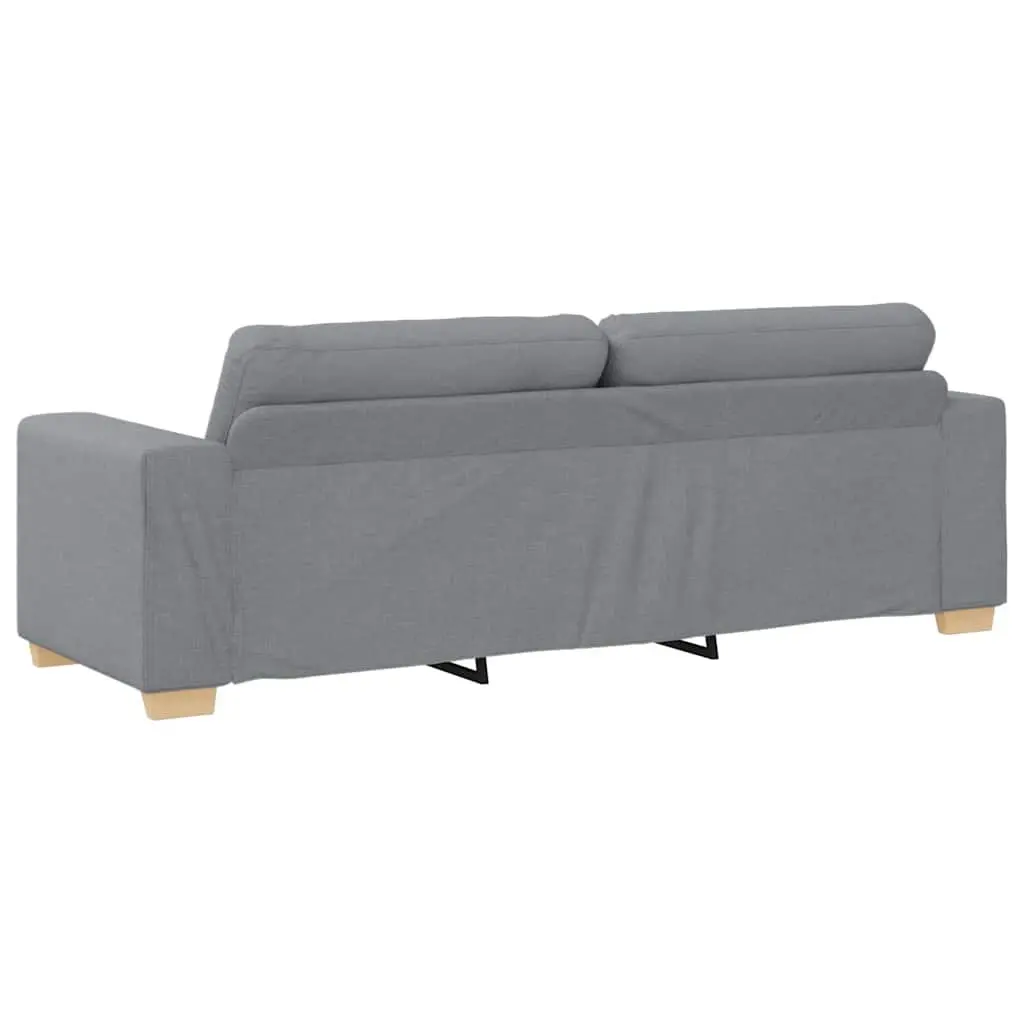 3-Seater Sofa Polyester Fabric Grey Modern Couch Living Room Lounge Seat