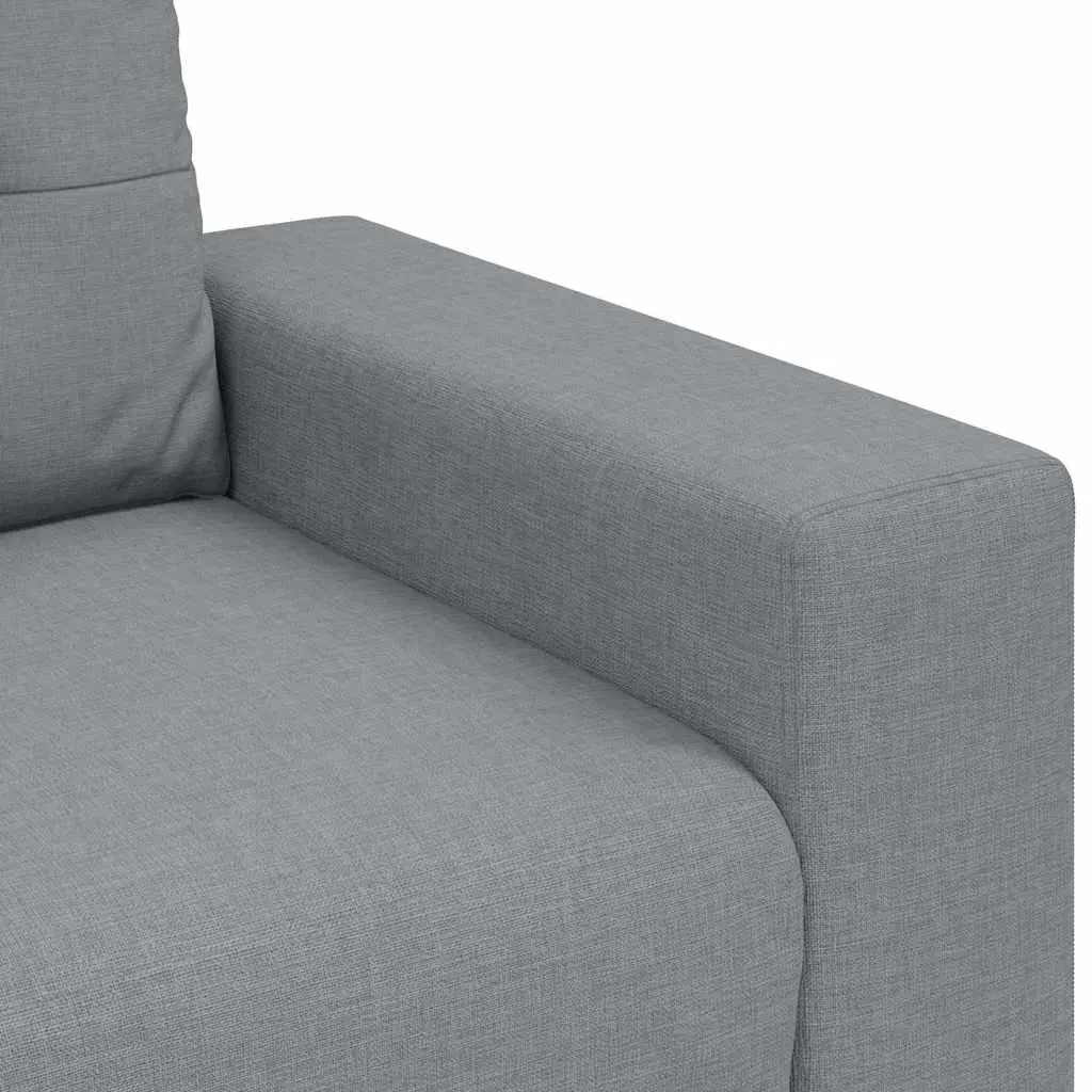 3-Seater Sofa Polyester Fabric Grey Modern Couch Living Room Lounge Seat