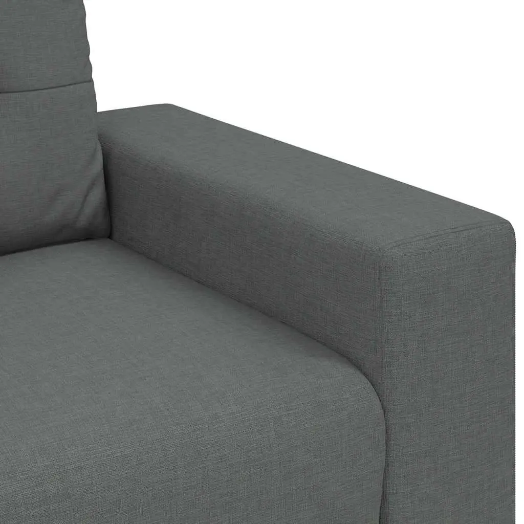 3-Seater Sofa Polyester Fabric Grey Modern Couch Living Room Furniture