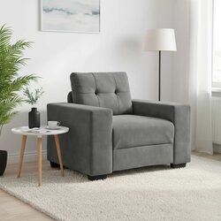 Versatile Grey Velvet Sofa Chair for Relaxing and Unwinding