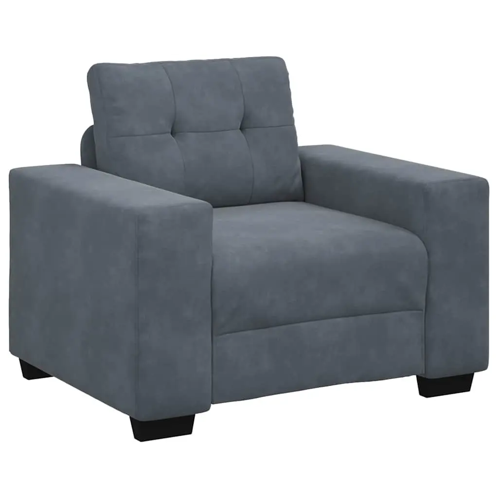 Grey Velvet Sofa Chair for Relaxing and Unwinding
