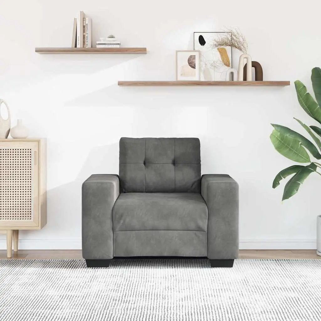 Grey Velvet Sofa Chair for Relaxing and Unwinding